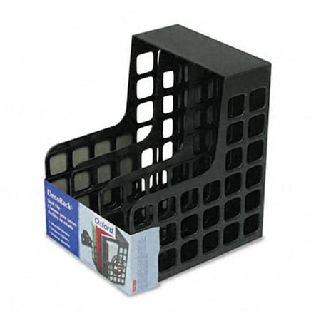 Esselte Pendaflex DecoRack Plastic Magazine File with Two Snap-In Dividers 9 x 10-5/8 x 12 Black 23004